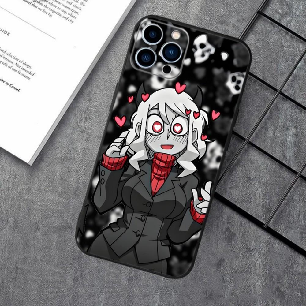 Game Girl H-Helltaker Phone Case For Apple iPhone 15,14,13,12,11,XS,XR,X,8,7,Pro,Max,Plus,mini Silicone Black Cover