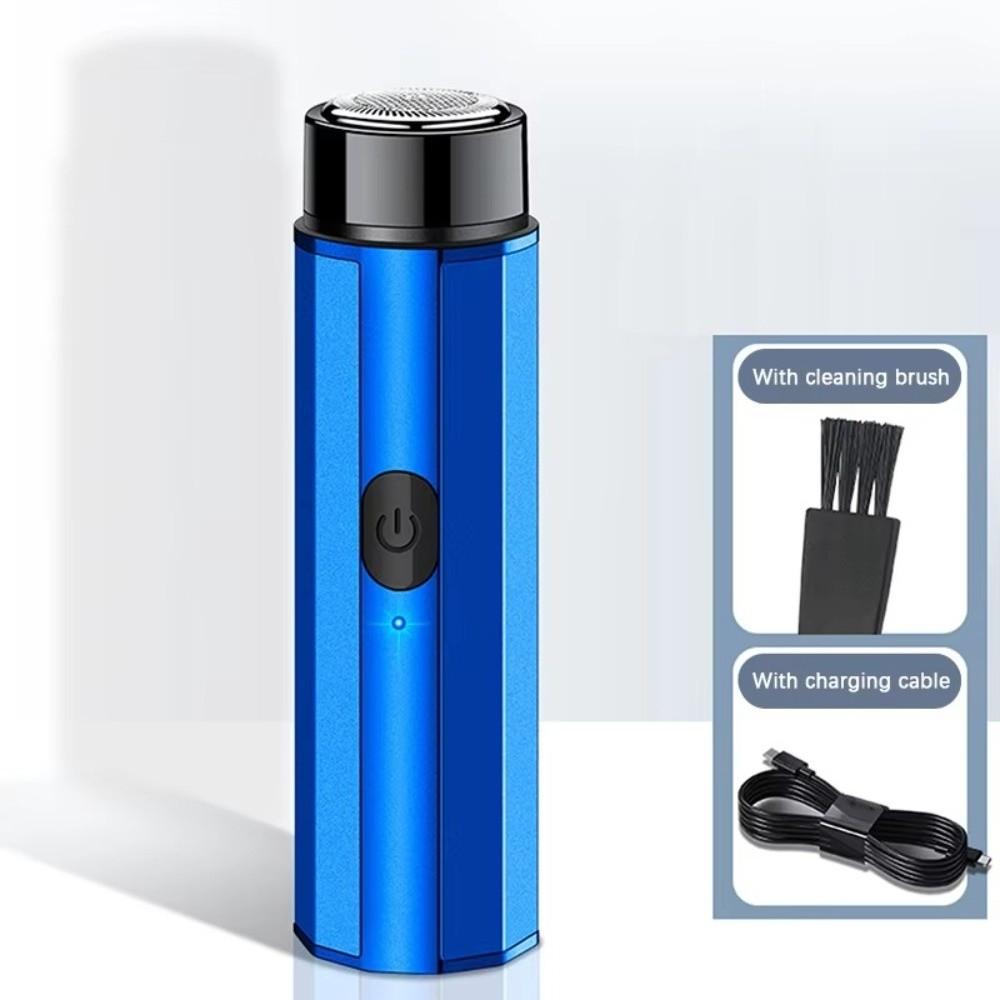 Waterproof Electric Shaver Mini Men s Beard Razor Portable Beard Trimmer  for Home&Travel синий