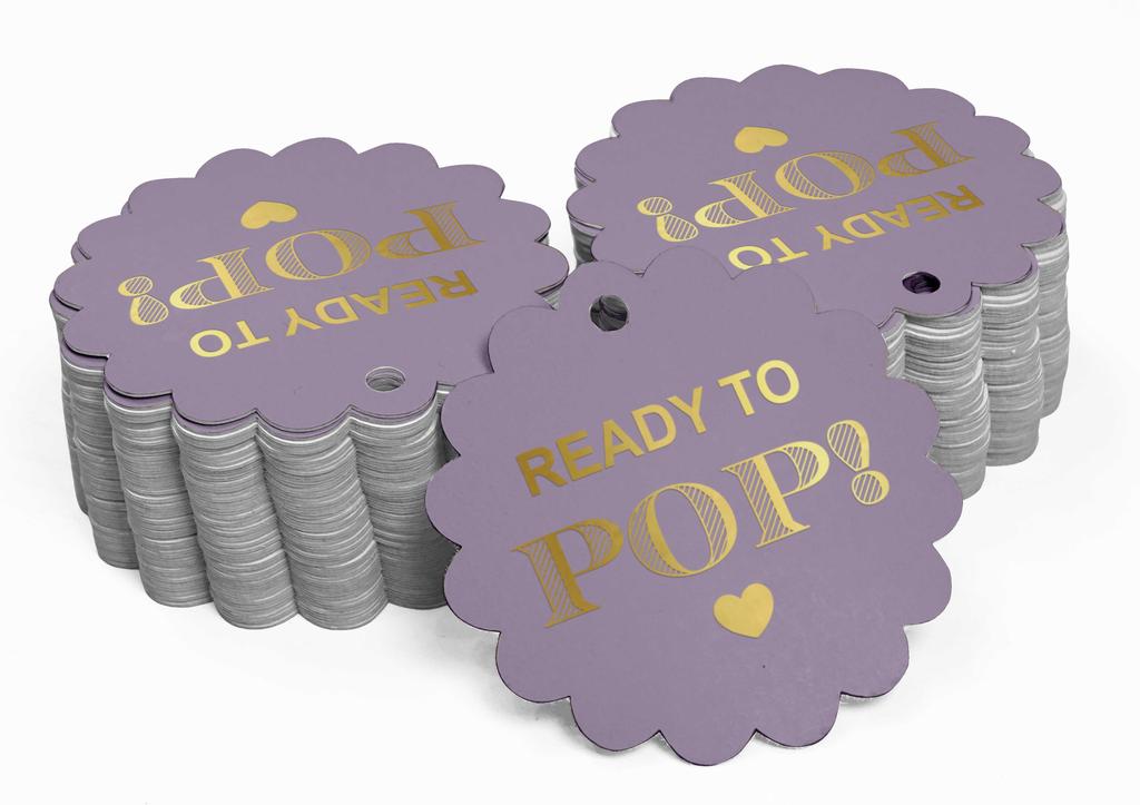 Inkdotpot Ready To Pop Baby Shower Bottle Tag Real Gold Foil Favor Hang Tags Pack Of