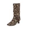 Fashion Trendy Women Pleated Blue Denim Jeans Boots Spike Heels Pointy Toe Knee-high Boots Shoes Autumn Winter Red Black White Pink