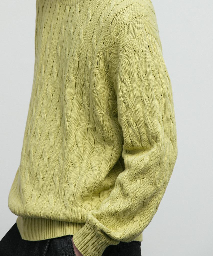 BLANKROOM Cable Knit_Yellow Green