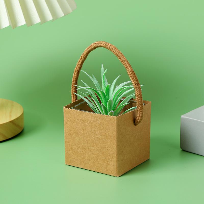Handmade Waterproof Kraft Paper Succulent Gift Box Pot
