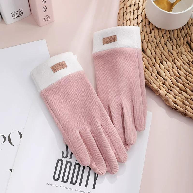 Winter Outdoor Thermal Gloves Female Touch Screen Plus Velvet Padded Cycling Non Slip Cycling Gloves Velvet.