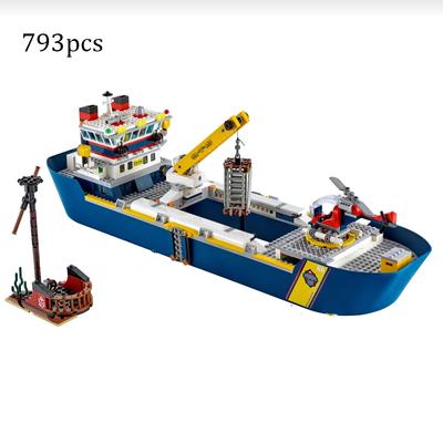 Urban Ocean Reconnaissance Ship Model Set Building Block Assembly Toys Children's Birthday Gift Boys and Girls Gift