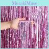 Vibrant 2 Meter Red Silver Wave Tinsel Curtains For Memorable Birthday And Wedding Events