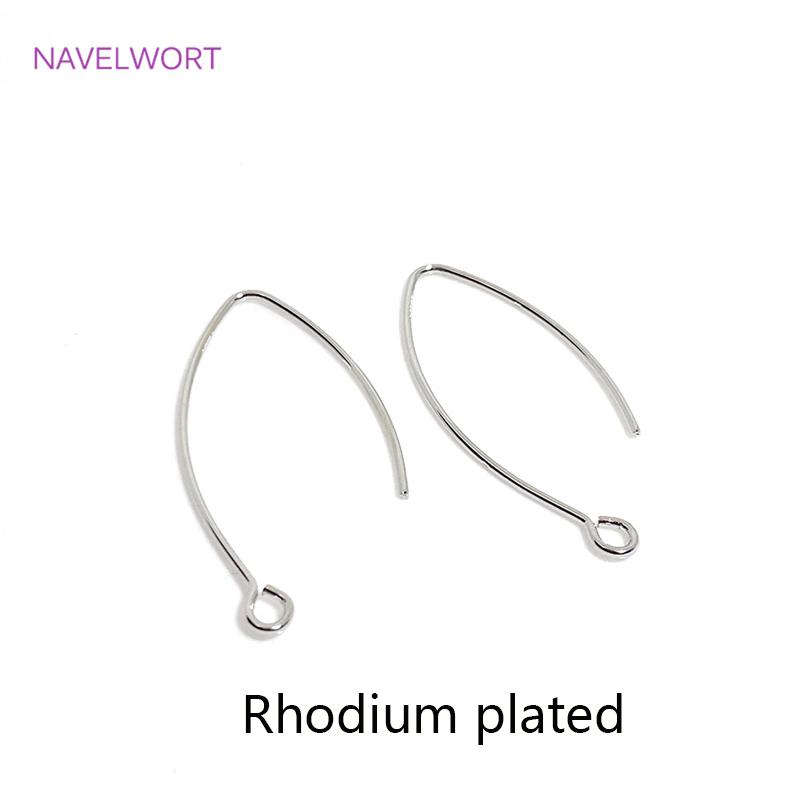 14K Gold Plated French V-shaped Earring Hooks Findings Brass Metal Ear Wire Hooks Settings DIY Jewelry Making Accessories
