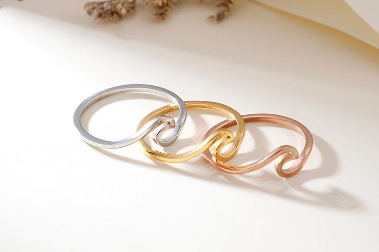 316L Stainless Steel Wave Rings For Women Men New Simple Design Sea Wave Shape Ring Size 5-10 Surf Wavy Jewelry
