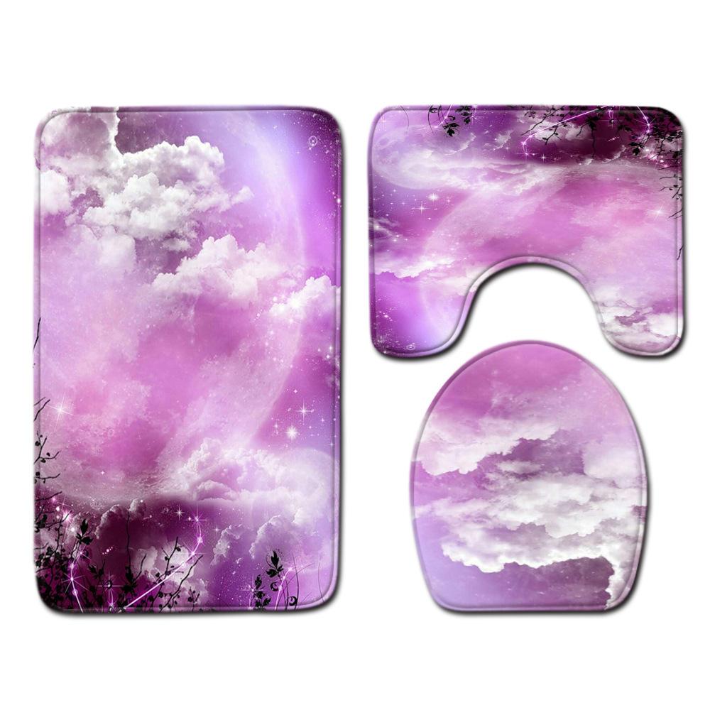 Star Toilet Three-Piece Floor Mat Bathroom Three-Piece Carpet Doormat