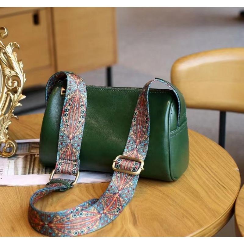 Retro Planted Cowhide Leather Bag New Style Trendy Women's Large Capacity Single Shoulder Crossbody Bag High Quality Genuine Leather Bag