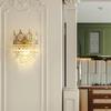 Crystal Crown Bedroom Bedside Wall Lamp