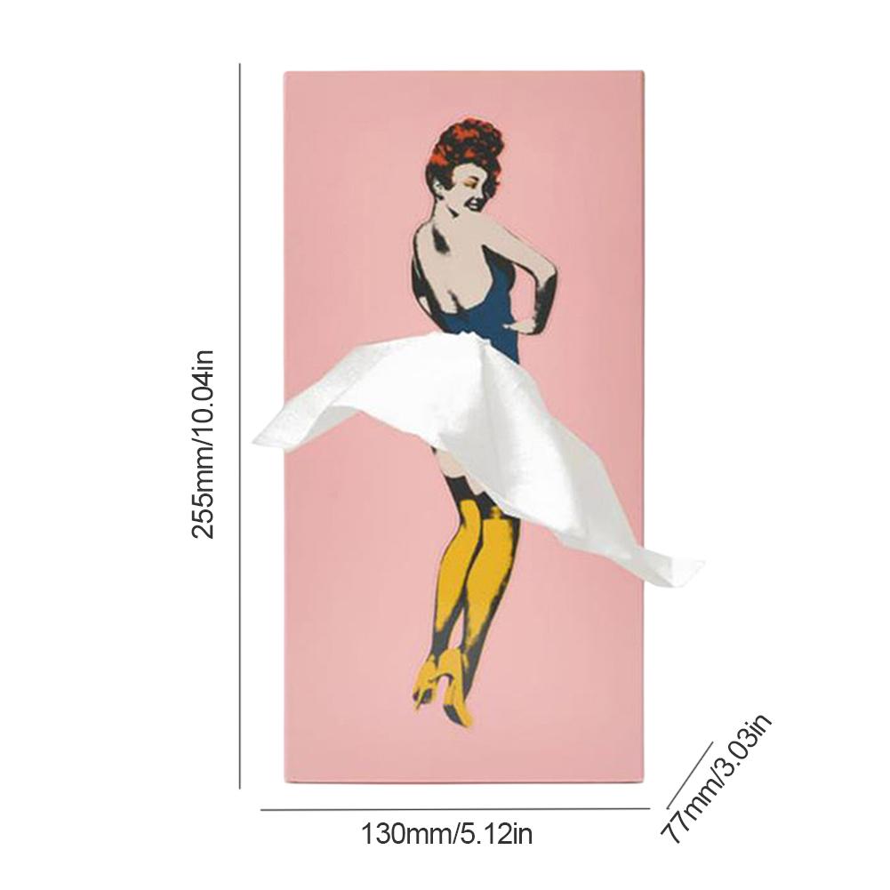 Classy Girl Facial Tissue Box Creative Retro Rectangular Tissue Box Case Tissue Storage Case for Vanity Countertop Night Stand