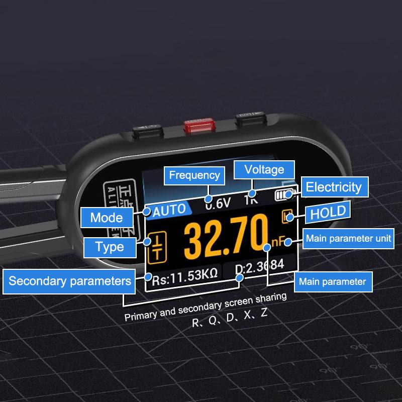 

Intelligent Digital Bridge Tweezers Lcr Resistance Inductance Capacitance Component Tester Multimeter OneSize