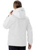 YSENTO Winter Jacket with Fleece Stand and Detachable and Warm for and Motorcycle White Women's Lining, Collar, Hood, Windproof, Water-Repellent,