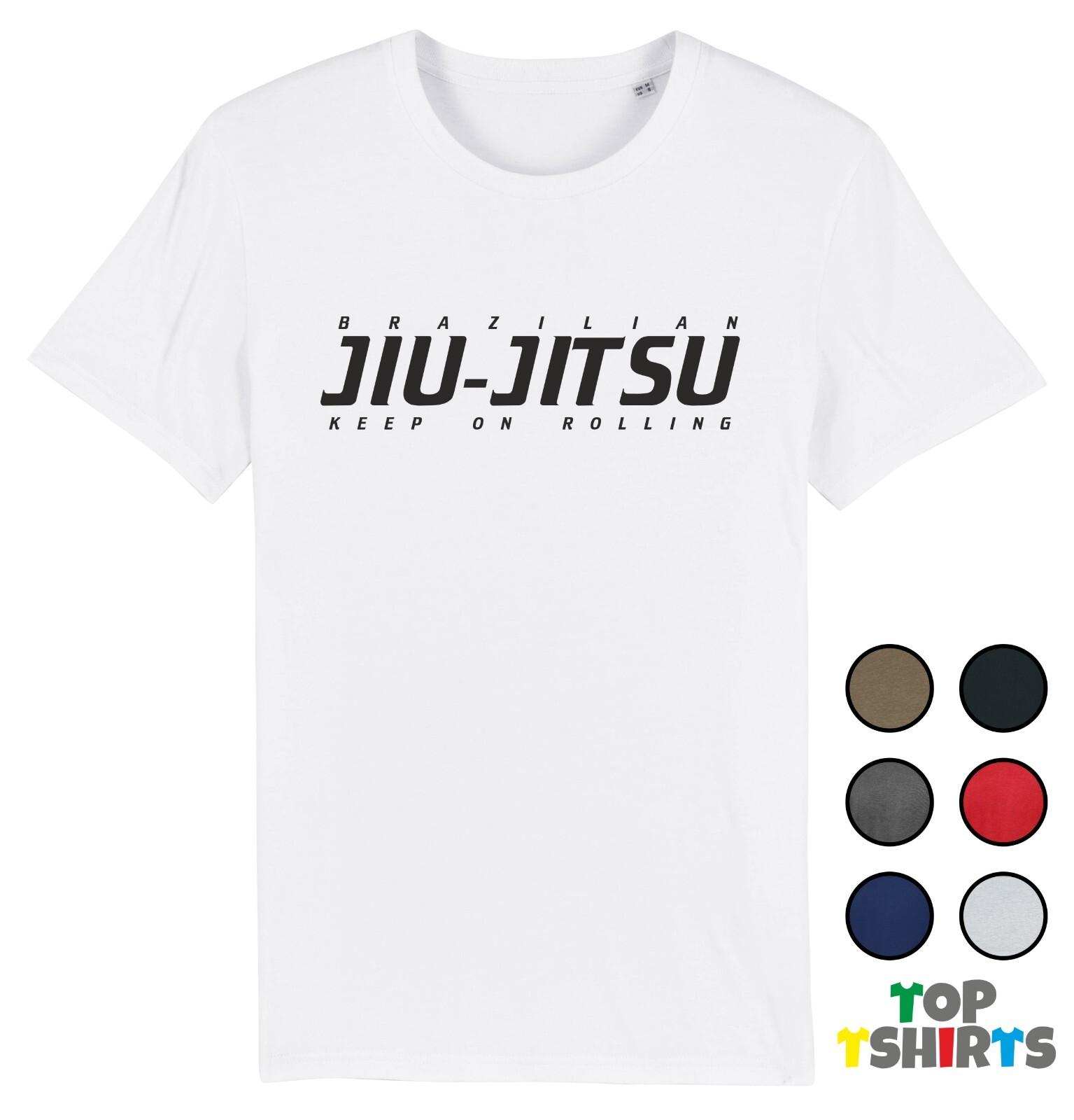 BRAZILIAN JIU JITSU T-Shirt Mens Womens Tees Top KEEP ON ROLLING Martial Arts BJJ Jiu Jitsu Gi No Gi XL