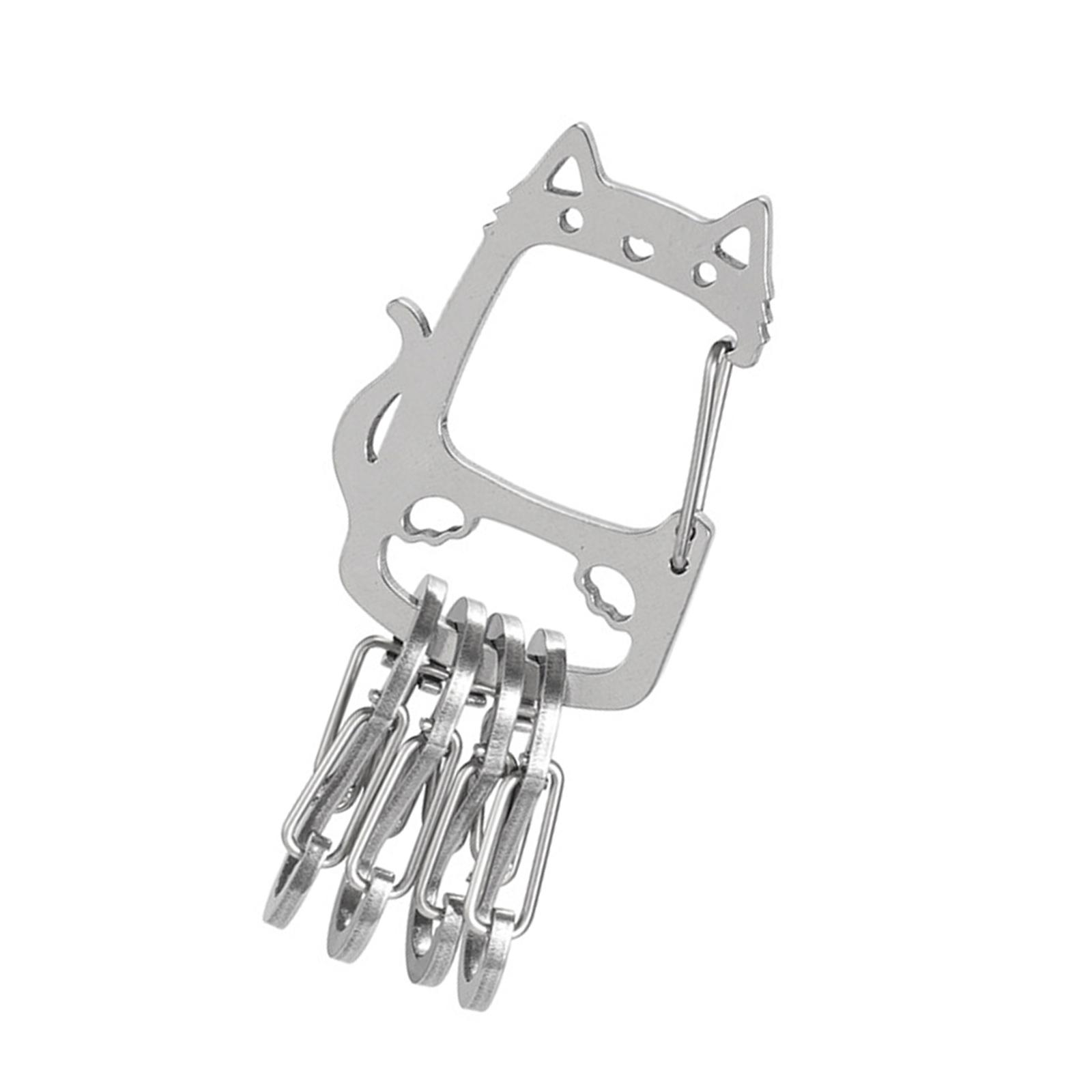 

Брелок из нержавеющей стали в виде кота удачи с креативным S-образным крючком, идеально подходящий для путешественников и любителей активного отдыха