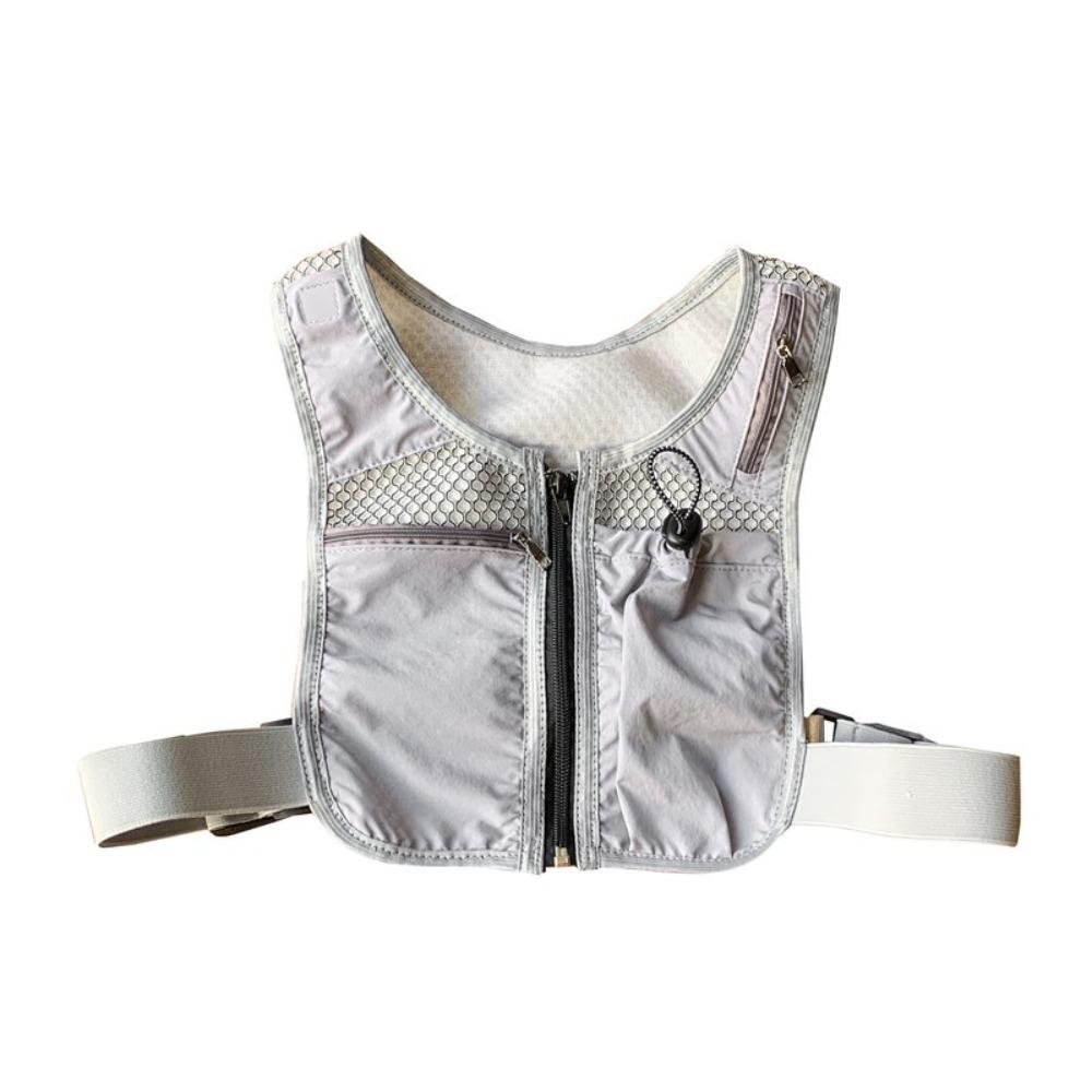

with Pockets Reflective Running Vest Pack Breathable Men s Chest Bag Trail Running серый
