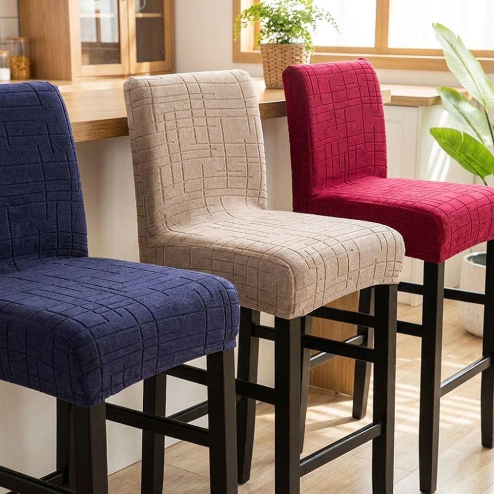 Removable Short Back Chair Covers Elastic Bar Stool Covers Chair Cushion Cover Dining Room