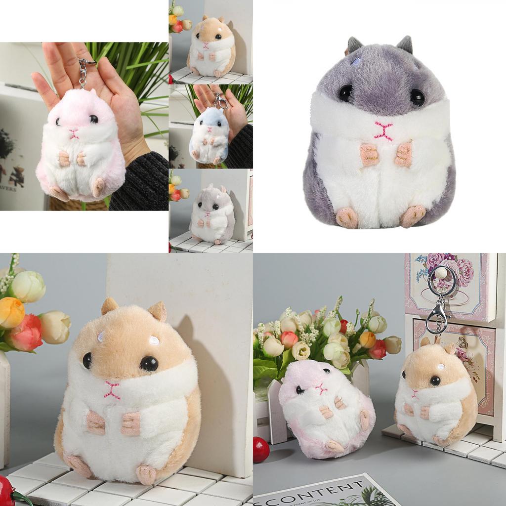 Lovely Hamster Plush Toy Cartoon Keychain Ideal For Girls Plush Stuffed Animal
