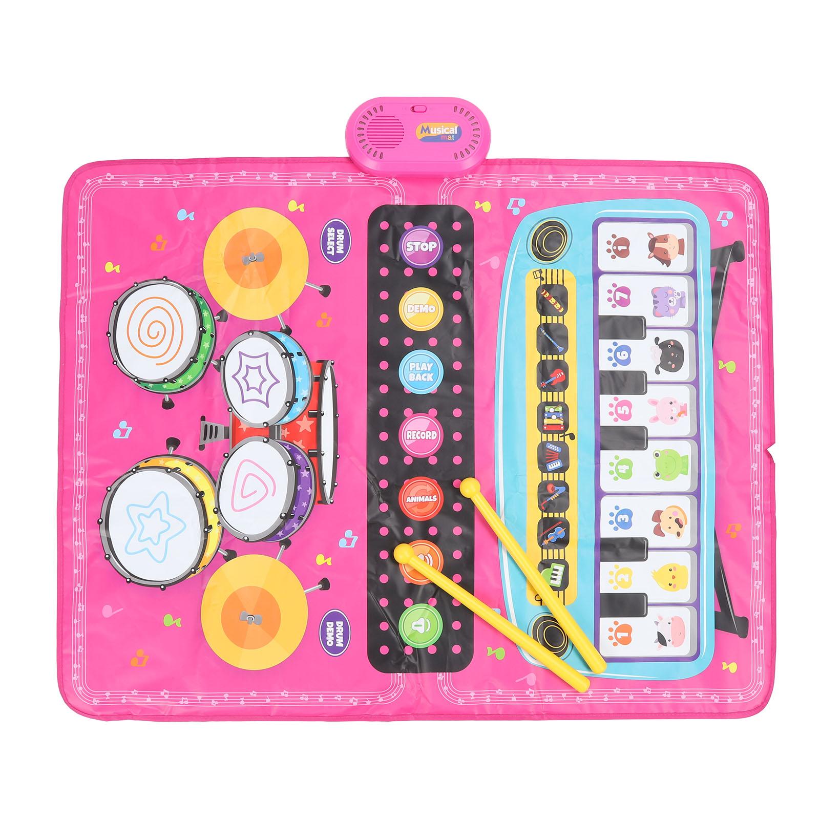

Музыкальный коврик 3 в 1 для малышей, клавиатура, танцевальный коврик, ударная установка, развивающая музыкальная игрушка для раннего обучения, пианино