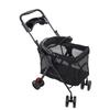 Pet Stroller One Click Folding Cat Stroller 4 Wheels Dog Wagon with Sun Shades and Cup Holder for Travel