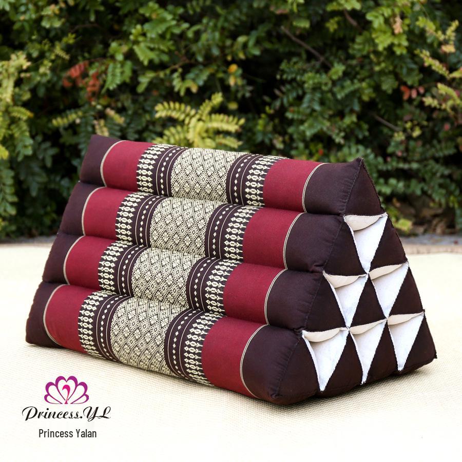 Thailand Triangle Tatami Cushion: Kapok Lumbar Pillow & Sofa Back Support.
