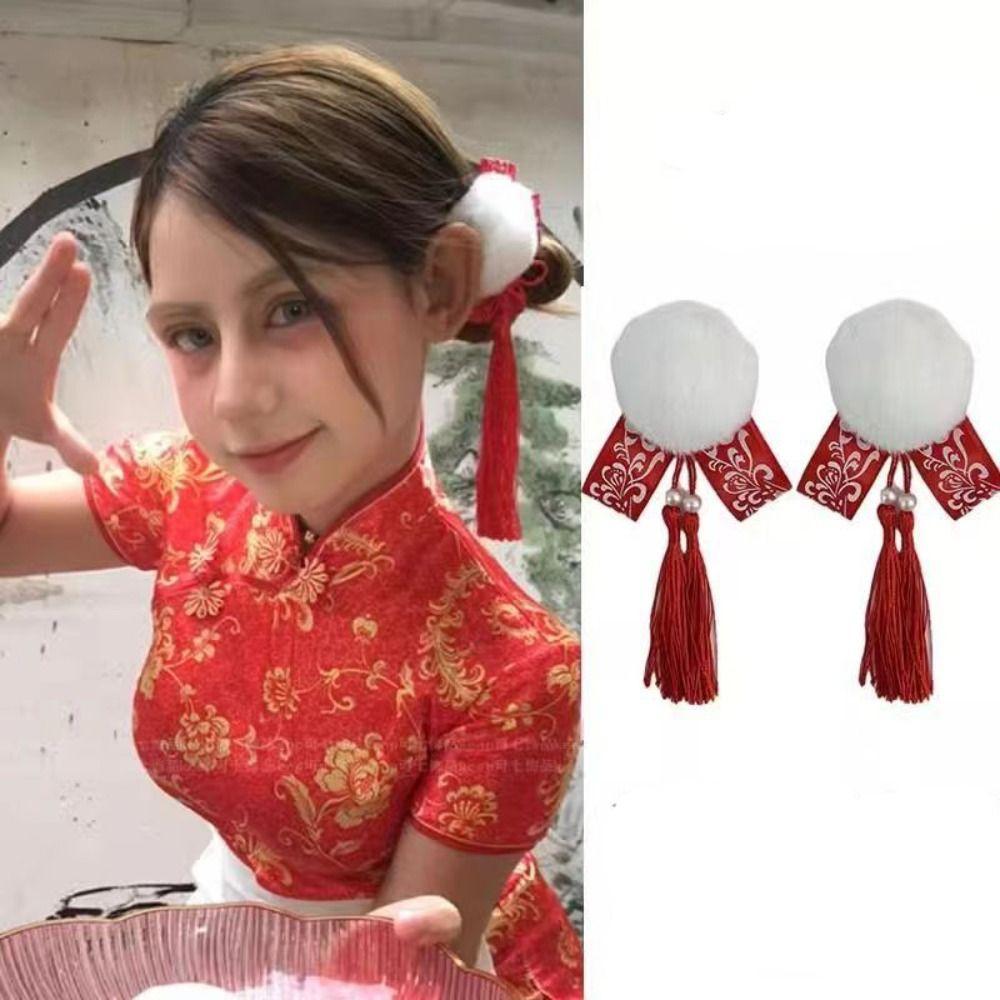 Cloth Chun-Li Hair Bun Clip Barrettes Chinese Style Hairpin  Cheongsam Headwear