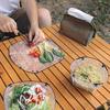 Farfurie pliabilă cu bol de calitate alimentară fără BPA, rezistentă la căldură, ultra-ușoară, veselă pliabilă Accesorii pentru camping