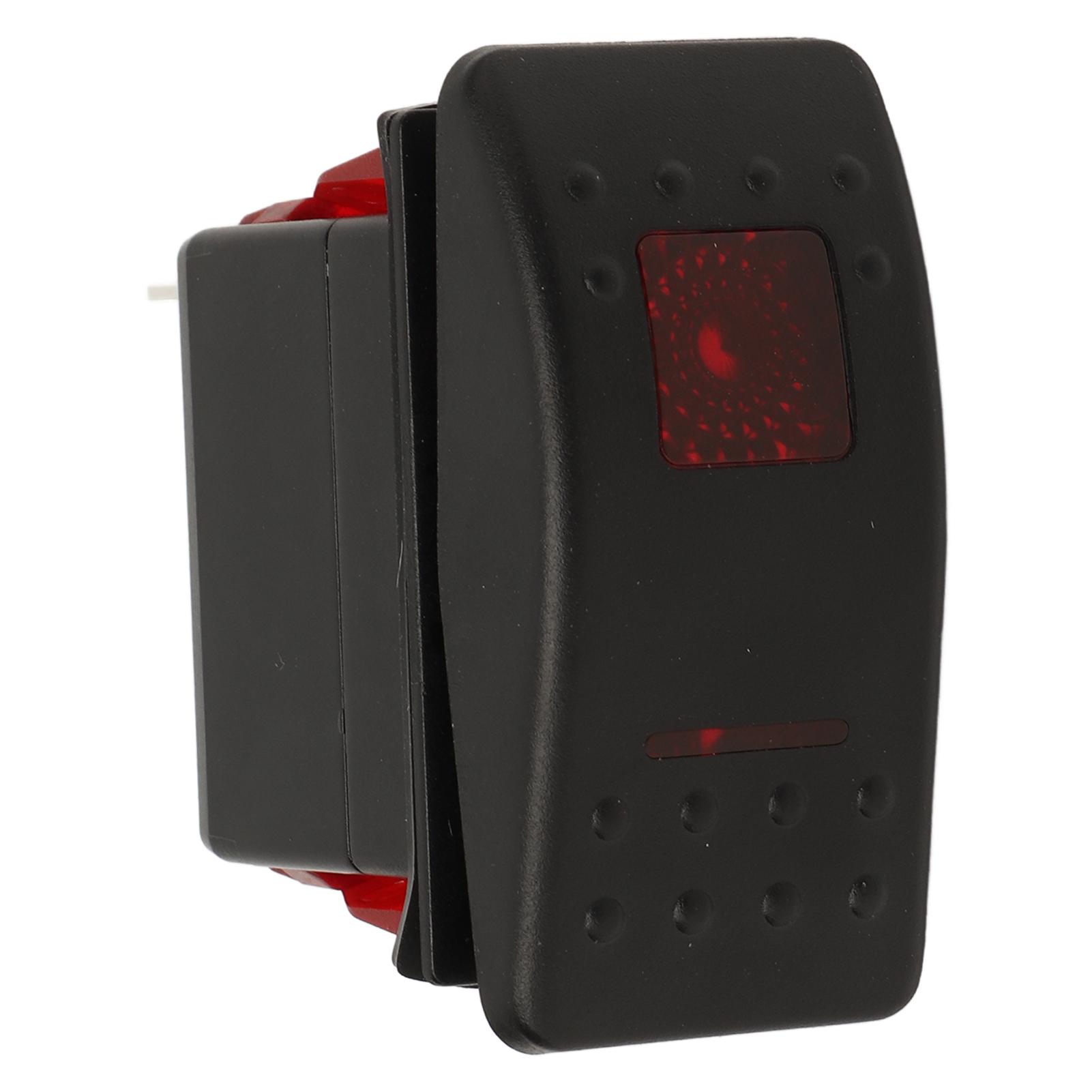 

4Pin Marine Rocker Switch IP65 Waterproof SPDT ONOFFON Red Indicator Light 1224V for Speedboats Cockpits