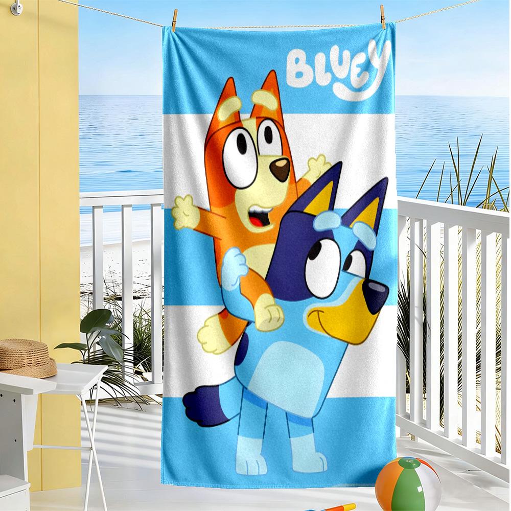 Bluey Bingo Adventure Durable Beach Towel Foldable erfect for Travel Beach Swimming Fashion Lovers Birthday/Christmas Gift