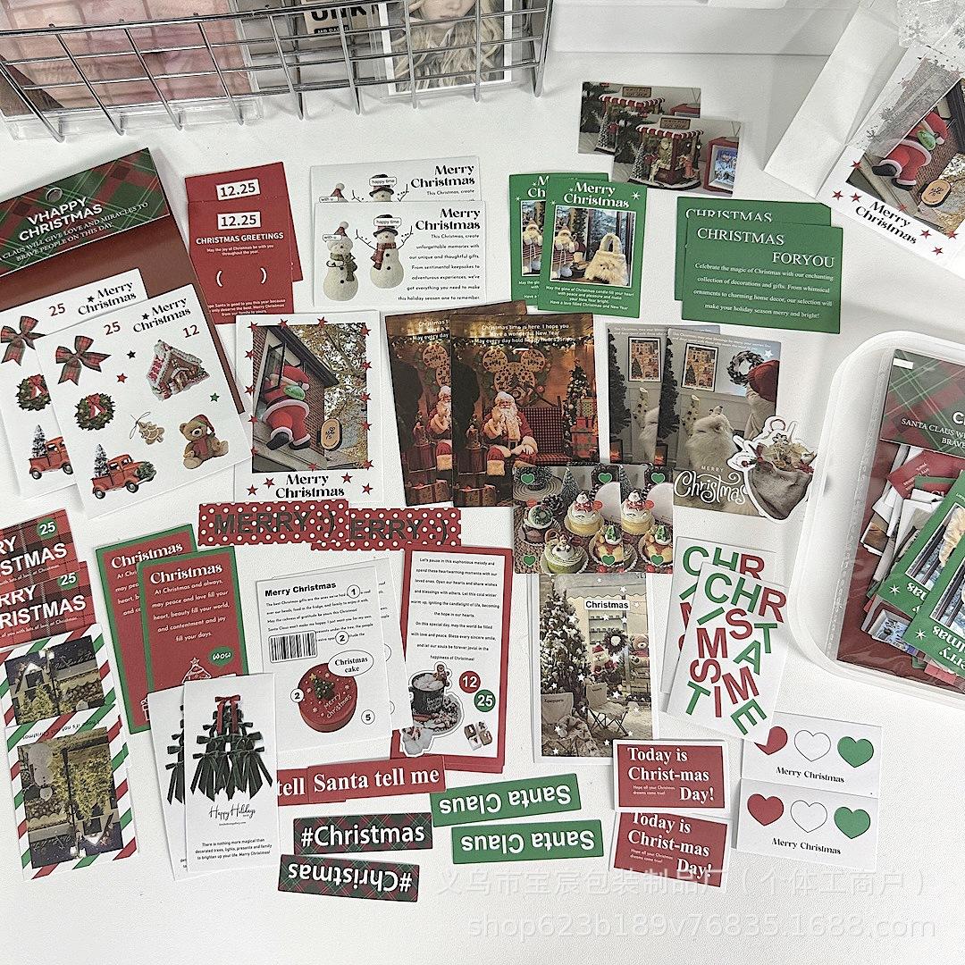 

Christmas Sticker Pack High Appearance Gift Packaging Decoration Supplies DIY Journal Scrapbook Sealing Stickers Holiday Craft
