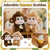Plush Stuffed Monkey Toy Soft Plush Animal Doll Sitting Design with Holding Banana Accessory for Kids and Collectors