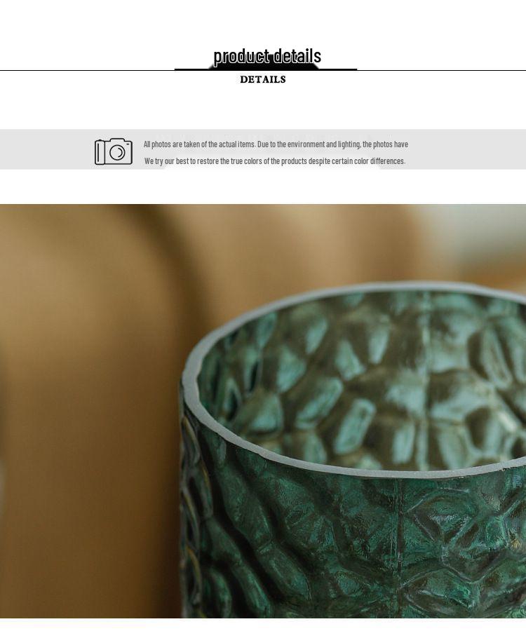 Luxury Hammered Glass Vase: Round Flower Vase & Living Room Ornament for Hydroponics
