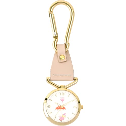 

Fieldwork Women s Analog Pocket Watch with Carabiner, Keychain, Moomin 80th Anniversary Carabiner Watch 2, Little My, White, MOM014-5