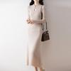 Women Sweater Dress 100% Wool MODERN NEW SAGA Turtleneck Knit Long Pullover Winter Jumpers Wool Long Dress Female
