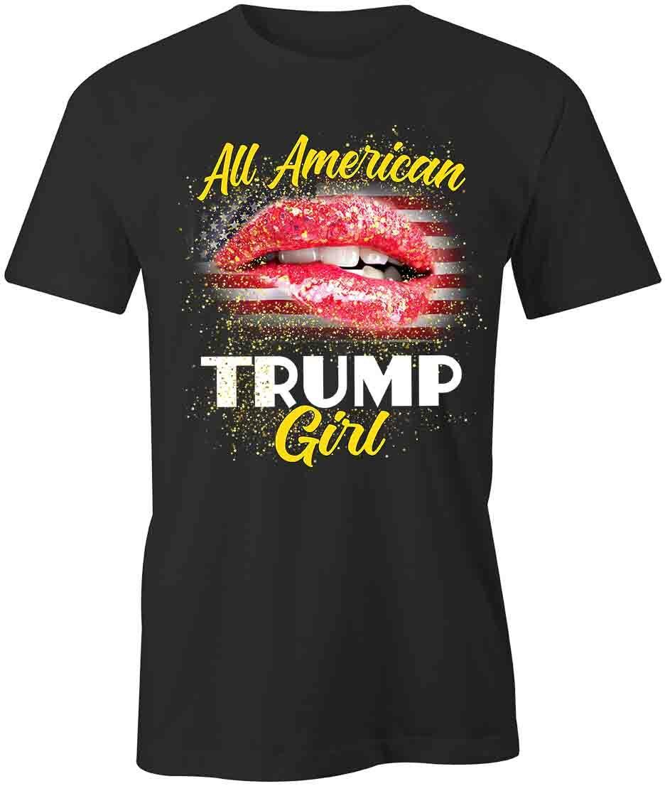 ALL AMERICAN TRUMP GIRL TShirt Tee Short-Sleeved Cotton CLOTHING S1BCA582 XXXL