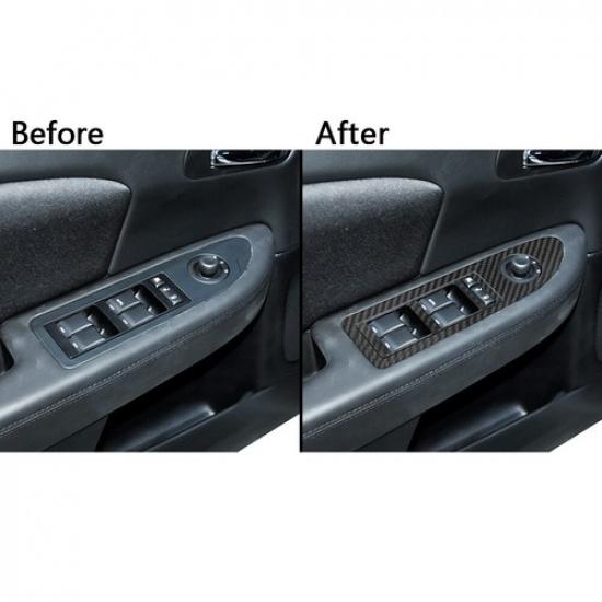 6Pcs Carbon Fiber Interior Door Control Cover Trim For Chrysler 200 Sedan
