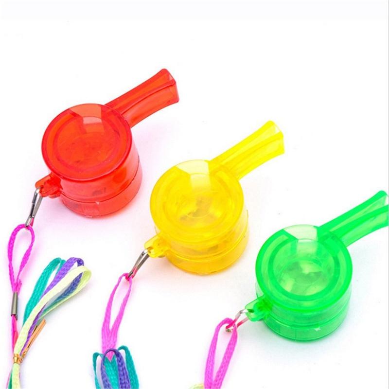 Vibranted LED Light Up Whistles 6 Pack Plastic Cheering Tools for Night Event Festival Celebration