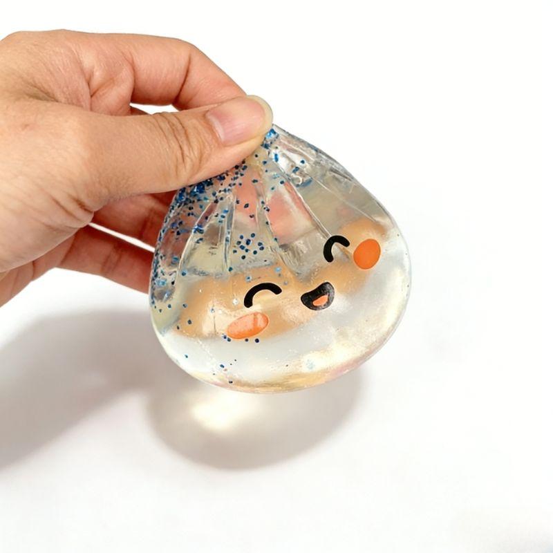 Kids  Childrens2026 Squishy Bao Bun Fidget Transparent Glitter Dumpling Stress Relief Toy Slow Rising Steamer Box Squishy for Trending Gift Present
