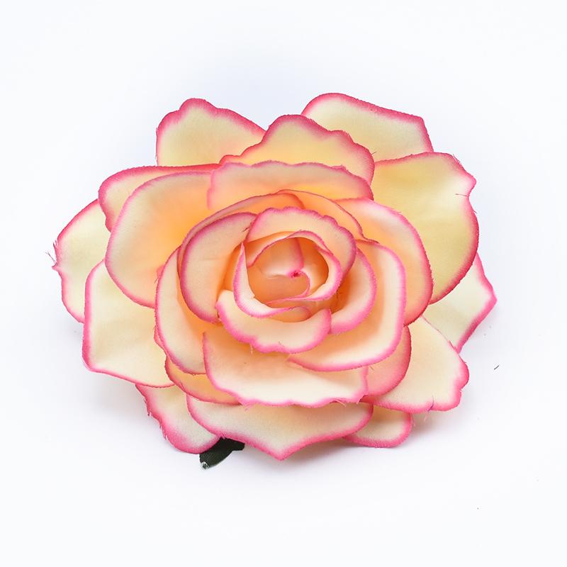 2Pcs 10CM Rose Head Wedding Flower Wall Scrapbook for Home Decor Christmas Garland Silk Flowers Bridal Brooch Artificial Flowers