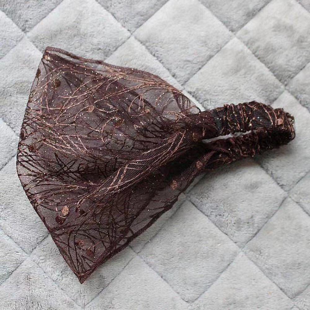 Wide edge headband Korean Headwear Women Headband Mesh Hairbands Fashion Lace Flower Hairbands