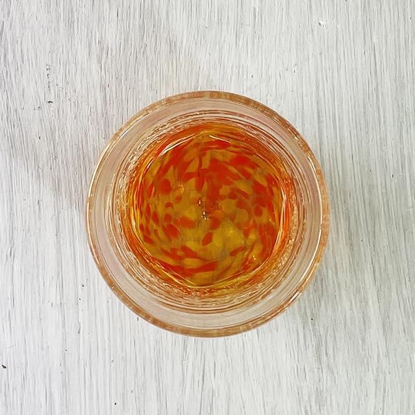 Kubagasaya Sklenice na whisky ze skla Ryukyu Suvenýr z Okinawy Fluorit Fluorit Světluška Sklenice na Awamori [kubagasaya] (oranžový)