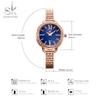 SHENGKE Luxury Rosegold Dial With Rhinestone Women Watches Precise Quartz Watch For Women Original Fashion Design Ladies Clock