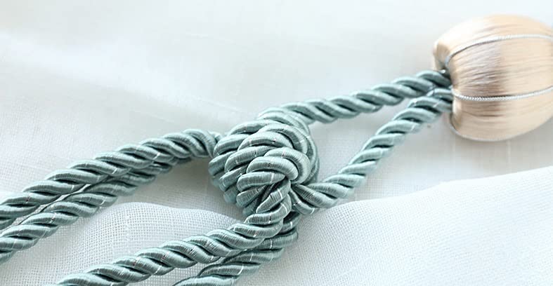 Set of 2 Curtain Large Interior Fasteners Tassels, Size, Accessories, (Light Blue)