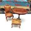 Chaises de Maison de Poupée Style Vintage Échelle 1/12 Chaise de Salle à Manger pour Poupée Meubles Miniatures Modèle de Scène