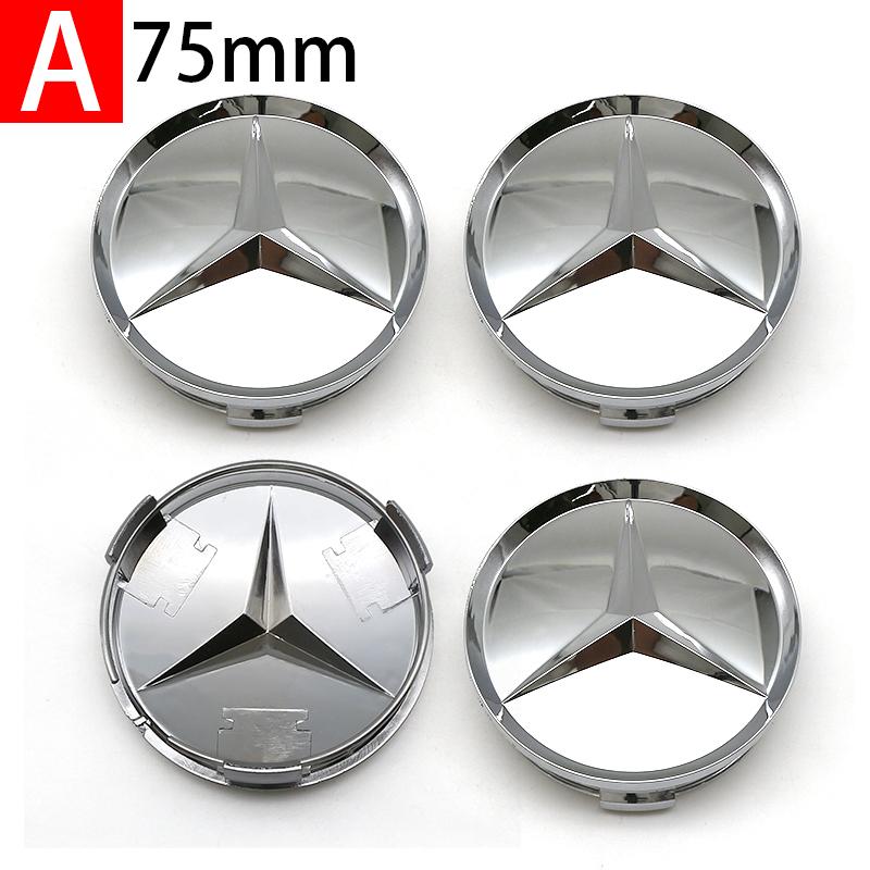 ABS Car Wheel Center Hub Caps 4PCS 56MM 60mm 75MM For Mercedes Benz AMG W203 W206 W220 W205 W211 GLA GLC Emblem Tire Rim CoversA