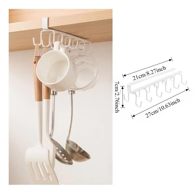 Multifunctional Cabinet Storage Rack Wardrobe Organizer With 12 Hooks No Punching Kitchen Cup Holder Home Storage Solution 3550₽