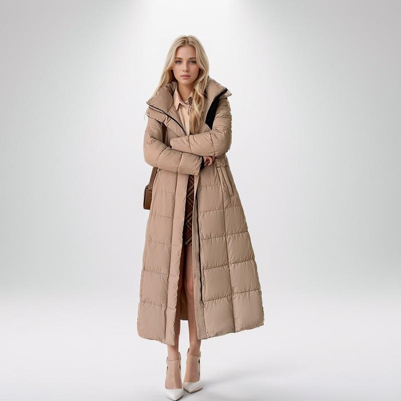 Womens Long Winter Cotton Coat Oversized Hooded Puffer Jacket Thick Warm Knee-Length Outerwear