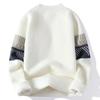 Sweater Men's Semi High Neck Thick Trendy Brand Autumn and Winter Knitted Base Sweater with Warm Clothing Underneath