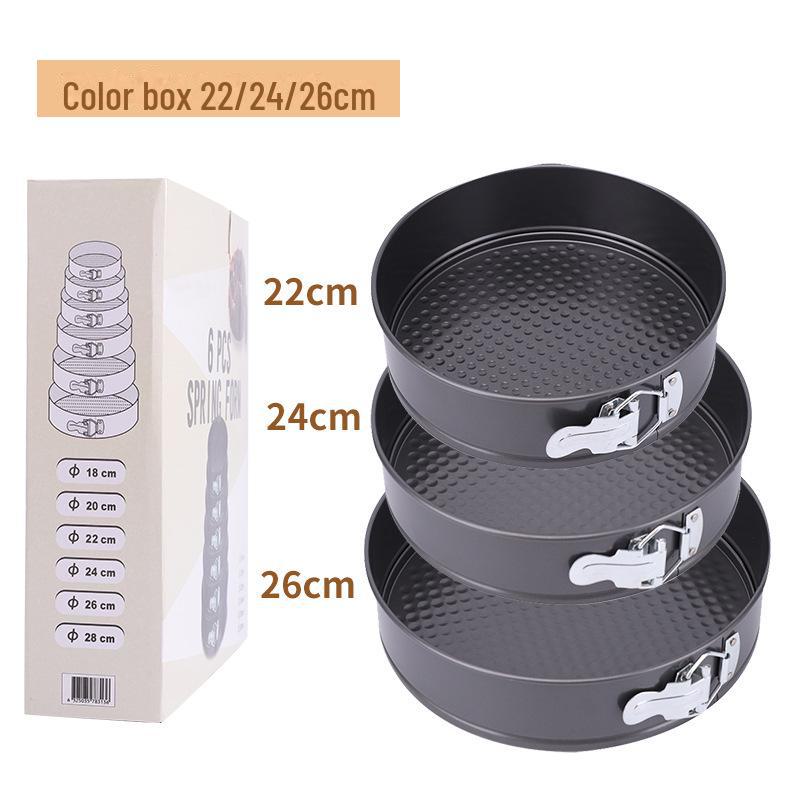 Cross-Border Cake Mold: Round/Square, Non-Stick, High Temp Resistant, Easy Clean, Removable Bottom, Secure Buckle