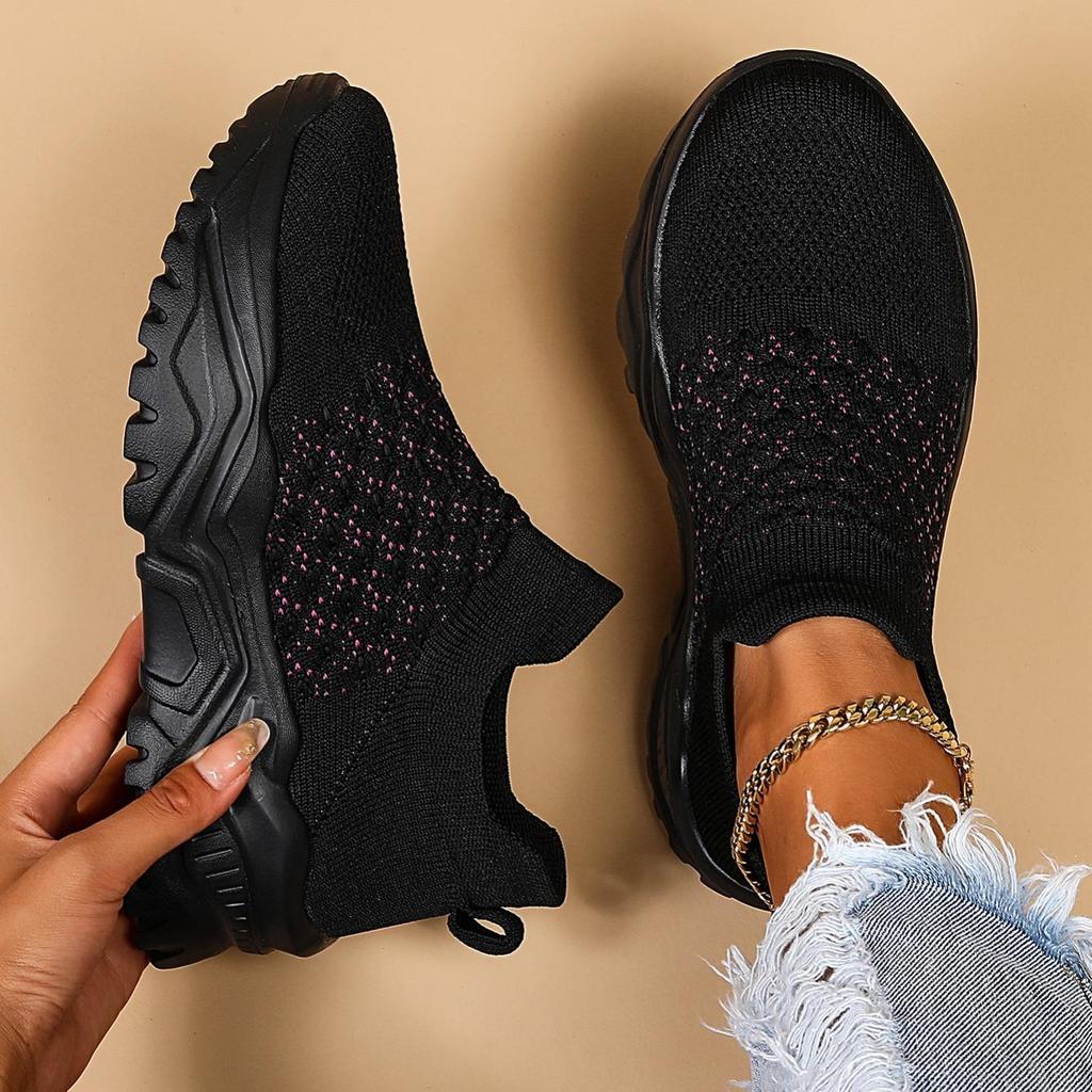 Spring Pink Mesh Sneakers Woman Casual Shoes Breathable Sports Running Shoes Women Sneakers Knitted Socks Sneakers Ladies Shoes